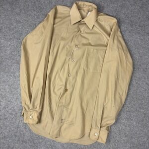 Vintage 1968 US Army Tan 446 Military Shirt Type II Class 3 DSA 100-68-C-1914
